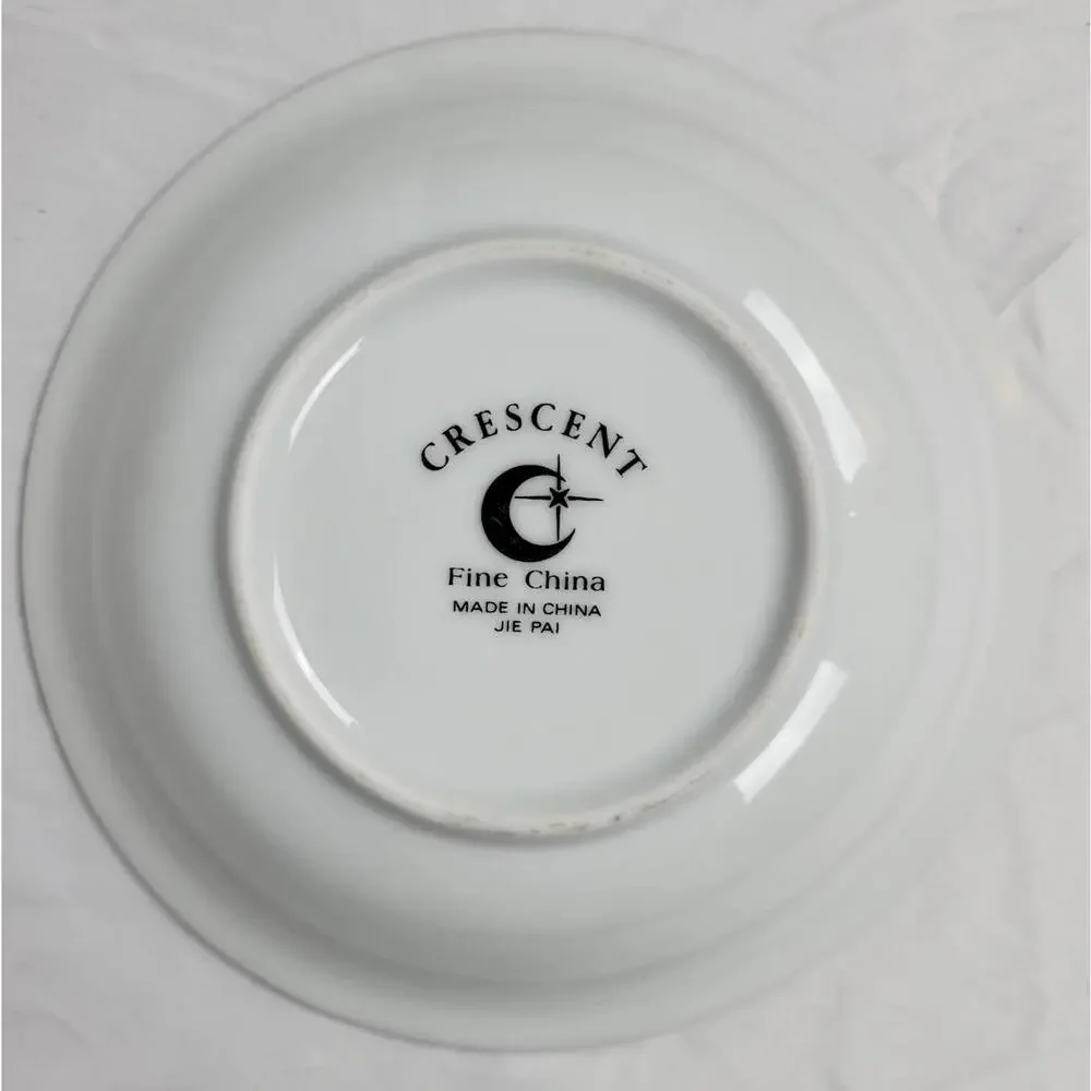 Crescent Fine China Jie Pai Bowl Painted Golden Flowers and Accents